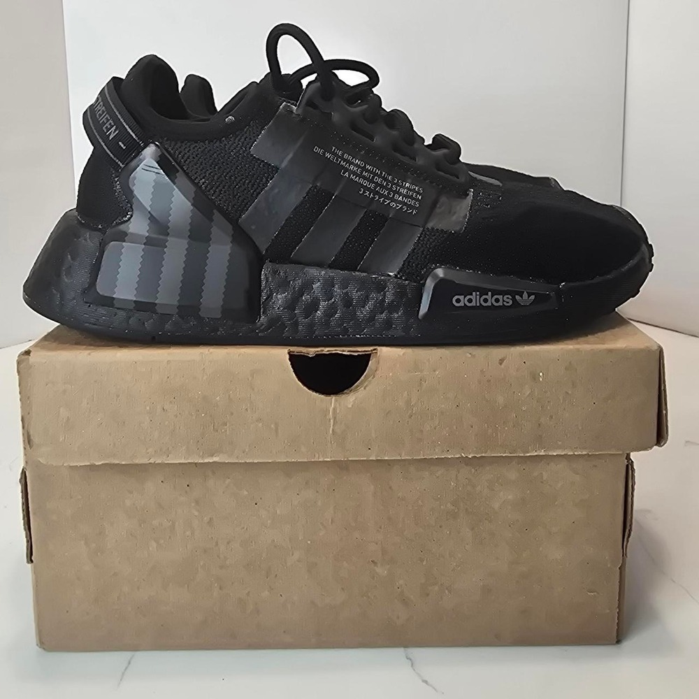 adidas-(GS) adidas NMD_R1 V2 'Black Grey'Men's size 4.5